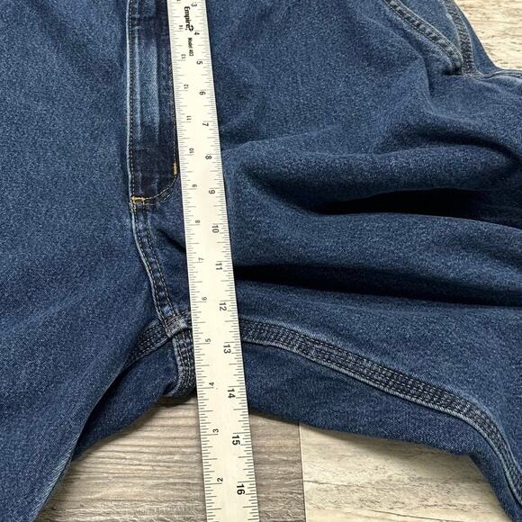 Carhartt Dark Wash Blue Mens 40x31 Loose Fit Carpenter Utility‎ Denim Work Jeans - Picture 13 of 13